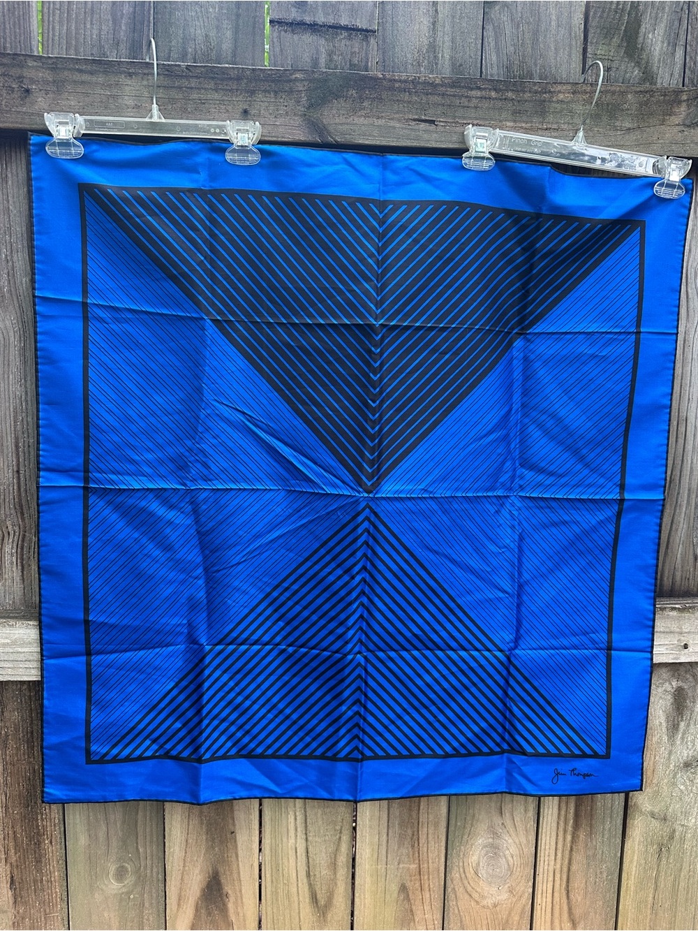 Jim Thompson blue and black silk scarf